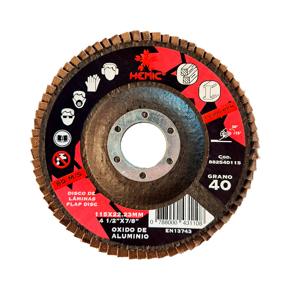 [882560115] Disco de Láminas para Metal Madera 115mm Hemic Grano 60