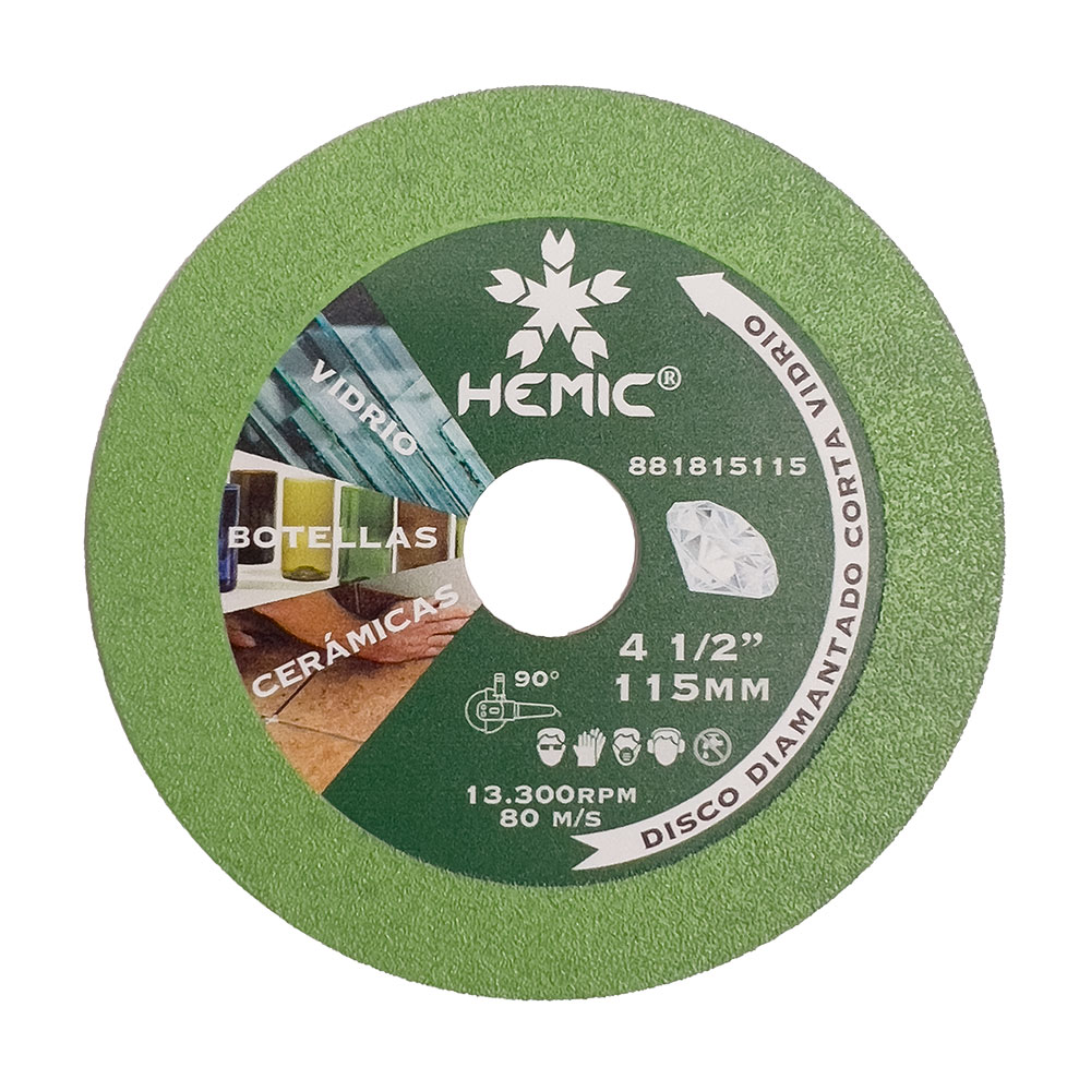 [881815115] Disco Diamantado corte Vidrio HEMIC 115x3x22,23mm