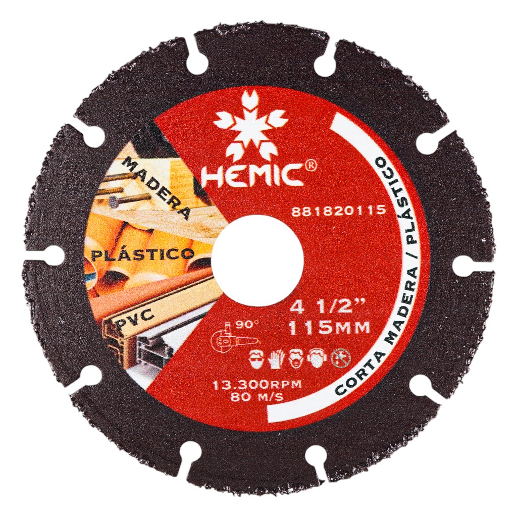 Disco de Corte para Madera/Plástico Hemic 115x22,23mm