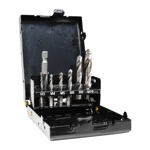 Juego de machos combinados en estuche metálico