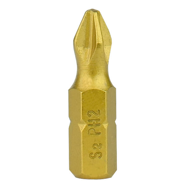 [6620PH22510] Inserto PHILLIPS Titanio PH 2  largo 25mm - Toma Hexagonal 1/4