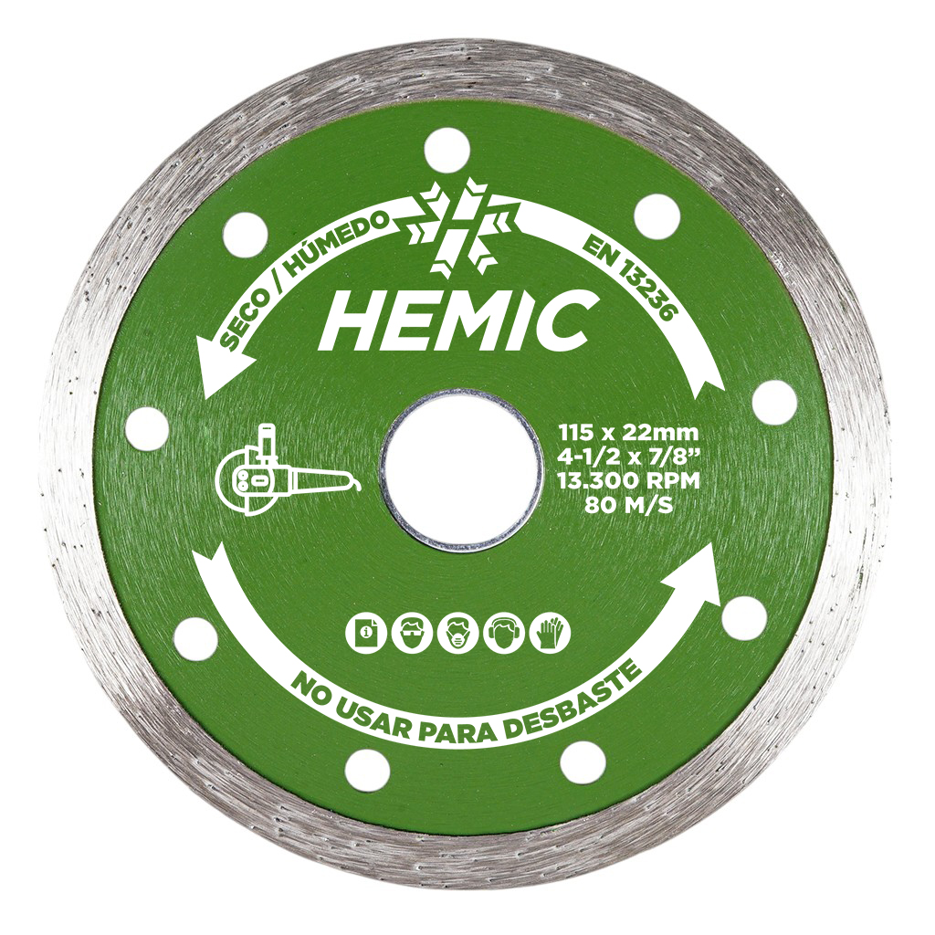 [8801115] Disco Diamantado Borde Continuo Hemic 115mm