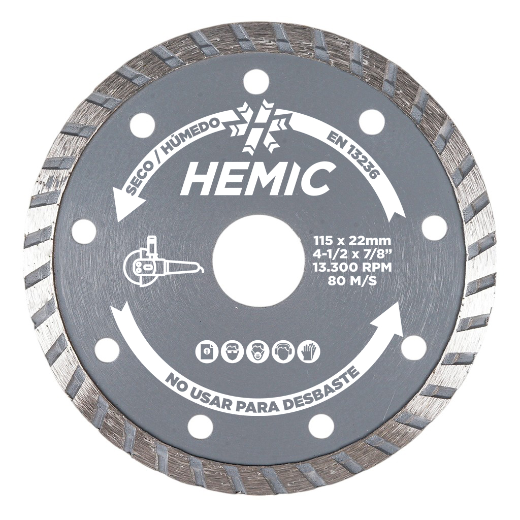 [8803180] Disco Diamantado Borde Turbo Hemic 180mm
