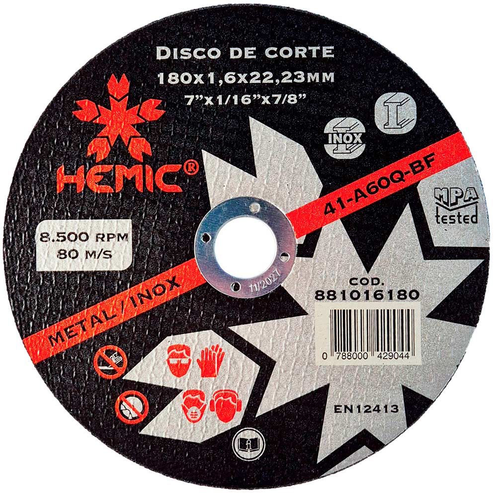 Disco de Corte HEMIC 180x1,6x22,23mm