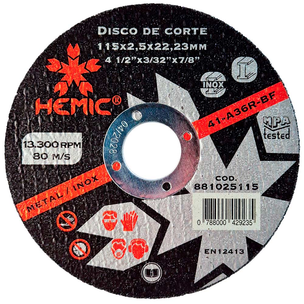 Disco de Corte Hemic 115x2,5x22,23mm