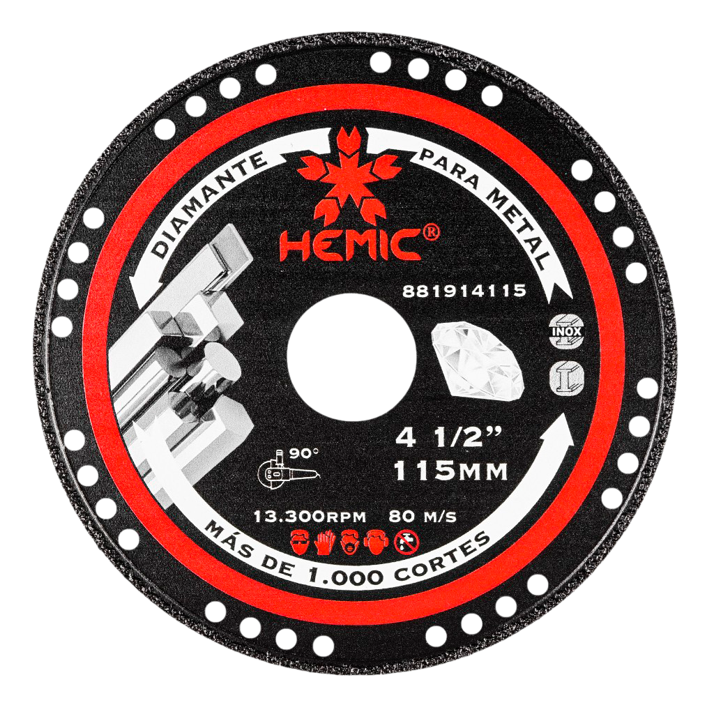 Disco Diamantado corte metal HEMIC 115x1,4x22,23mm