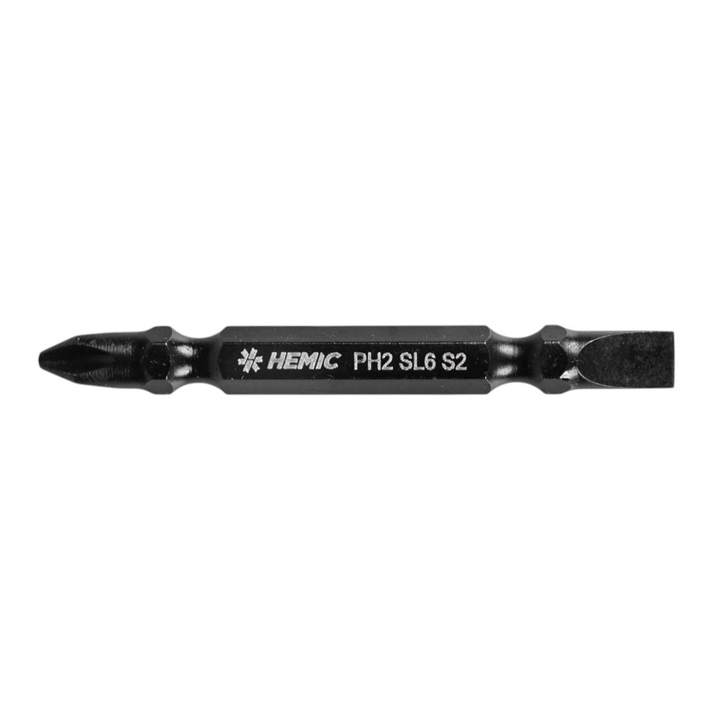 [8832COM65] HEMIC Punta Doble PH2+SL6 Magnética 65mm Toma Hex 1/4