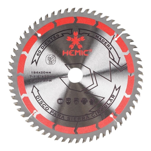 [880940254] Disco de Sierra Hemic 254mm 40 dientes