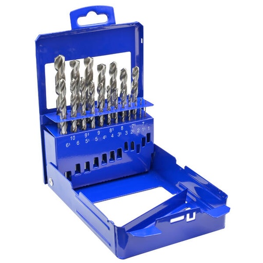 [51119] Estuche 19 brocas HSS fresadas y rectificadas TecnoXP Ø 1÷10x0,5 mm