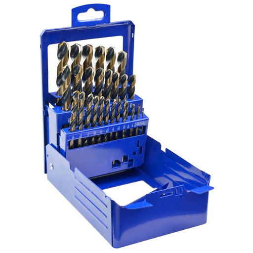 [541029P] Estuche metalico 29 Brocas HSS GOLD-BLACK DIN 338 Ø 1/16-1/2x1/64