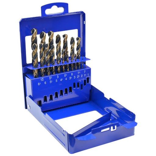 [541119] Estuche metalico 19 brocas HSS GOLD-BLACK Ø 1-10x0,5mm