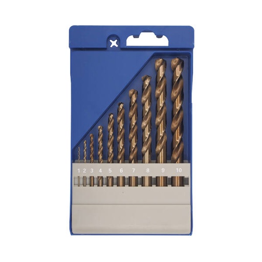 [571610] Juego 10 brocas HSS Cobalto 5% DIN338 Ø 1-10x1mm
