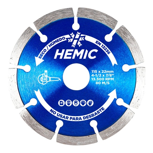 [8802115] Disco Diamantado HEMIC Borde Segmentado 115mm
