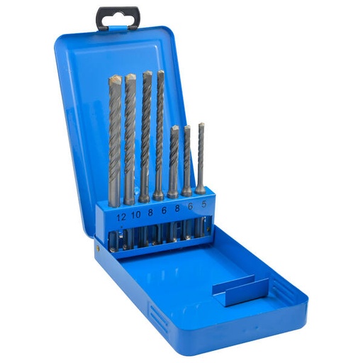 [9057610] Juego 7 brocas SDS+ 4 espirales 5-6-8x110mm + 6-8-10x160 mm
