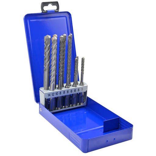 [99100100] Juego 10 brocas SDS+ = 5x110 + 6x110-6x160-8x160=2pzs. + 10-12-14x160 mm
